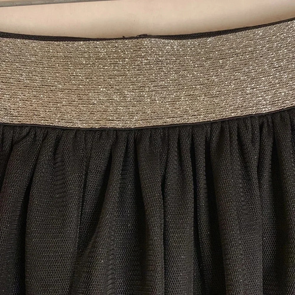 Jack by BB Dakota Black Tulle Silver Sparkle Elastic Waist Band Skirt Size Small - Picture 3 of 8